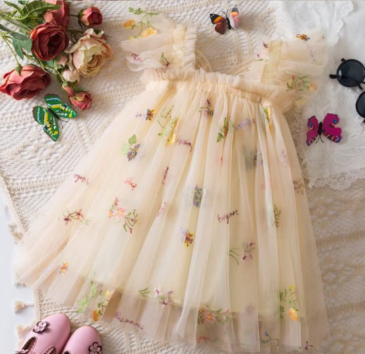 Vestido Ivory tull bordado