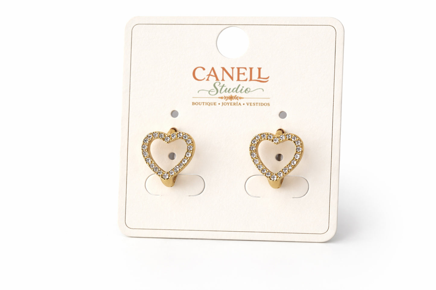 Argolla corazón circonitas incrustadas para niña