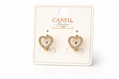 Argolla corazón circonitas incrustadas para niña