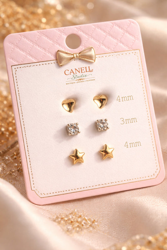 Aretes de niña  Bañado en oro 18k