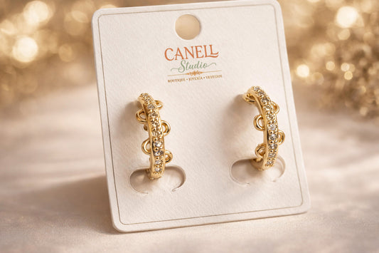 Argolla a con circones incrustados Bañado en Oro 18k